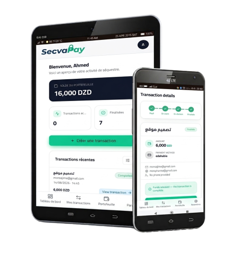 SecvaPay dashboard tracking a transaction status